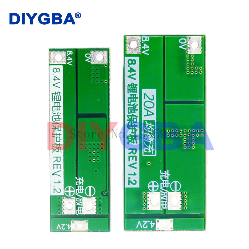 DNIGEF 10er Set Lithium-Ionen-Batterie-Schutzplatine BMS mit 2S 20A für 18650 Akkus, 7,4 V bis 8,4 V, Farbe: Grün - Bild 3