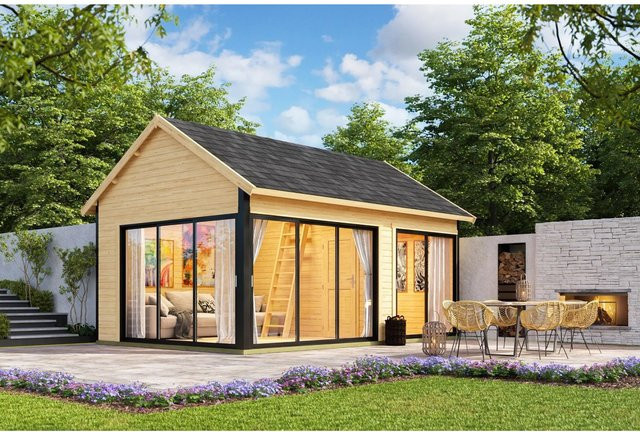 Lasita Maja Gartenhaus Murano naturbelassen braun B/H/T: 595 x 364,8 x 445,5 cm - Bild 1