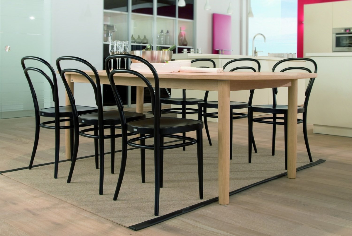 Thonet 214 Stuhl aus Buche mit Rohrgeflecht in Schwarz - Bild 2