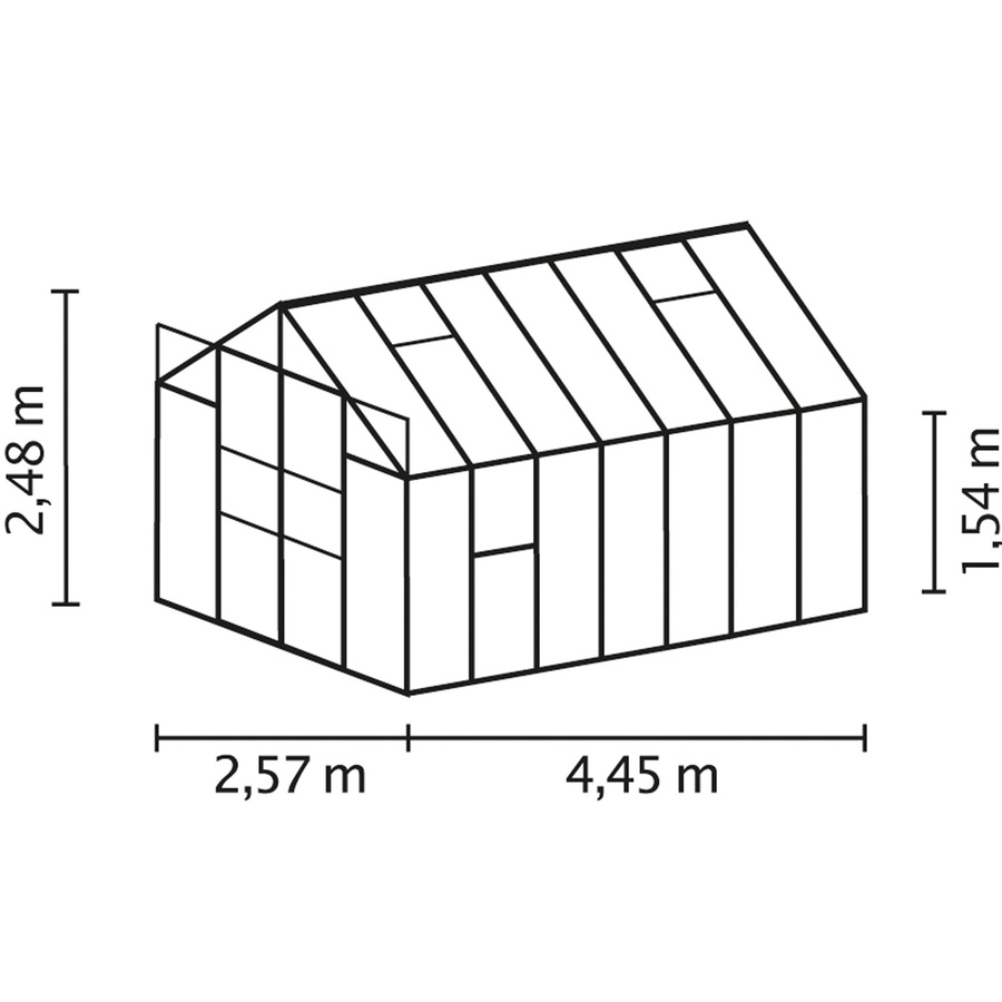 Vitavia Gewächshaus Jupiter 11500 in Smaragdgrün mit 11,5 m² Fläche, ESG-Sicherheitsglas und Doppelschiebetür - Bild 2
