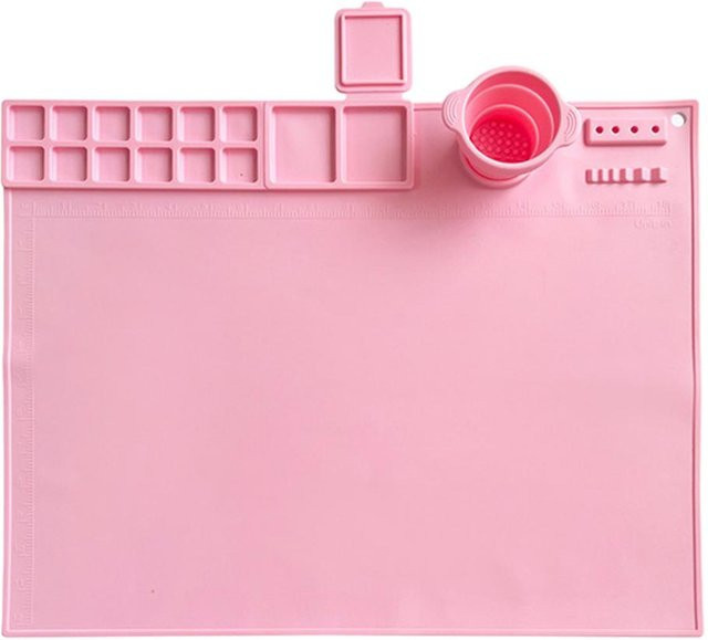 Wiederverwendbare Silikonmatte von Allbestart für Malerei und Basteln in Rosa - Bild 1