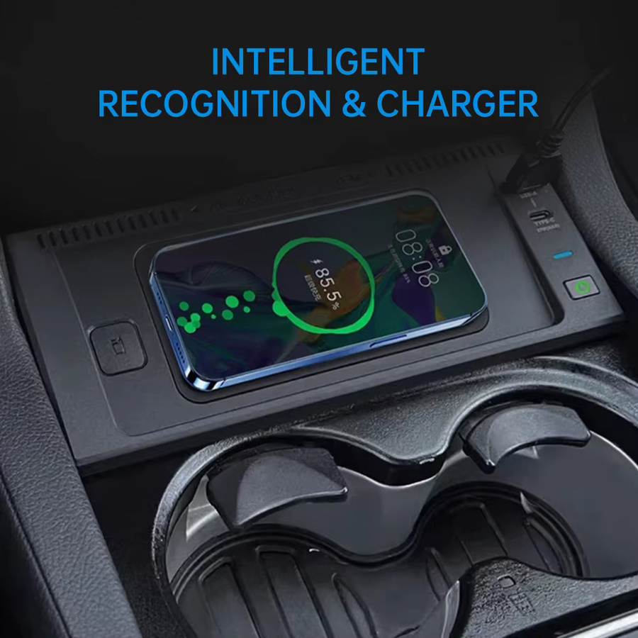 MOCENDO Kabelloses 15W Schnelllade-Ladepad für Mercedes Benz ML/GL 2013-2015 und GLE/GLS 2016-2019, Telefonladegerät Halterung in Schwarz - Bild 2