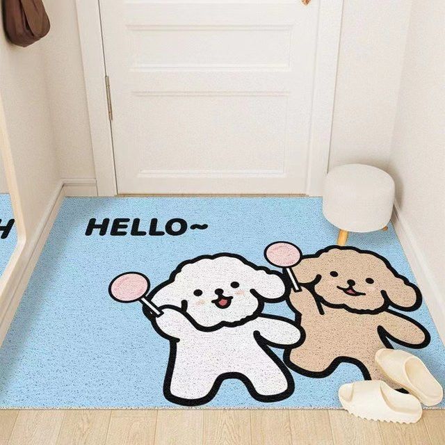 Willkommensmatte Hello Home Design mit süßem Welpen-Motiv für Hundeliebhaber - Bild 1