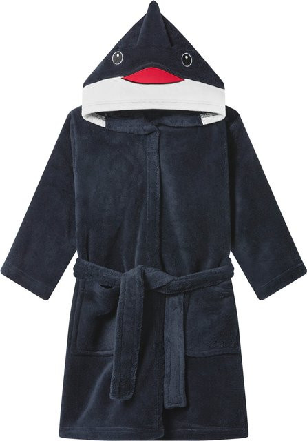 LIVARNO Kinder Bademantel Delphin in Blau und Grau, Größe 122/128 - Bild 1