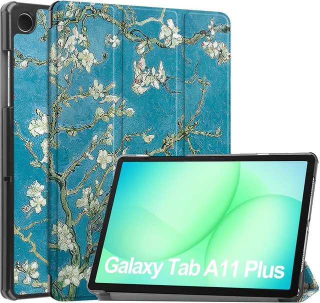 Samsung Galaxy Tab A11 Plus 11 Zoll Hülle aus magnetischem PU-Leder in Blau mit faltbarem Ständer für SM-X230 und SM-X233 - Bild 1