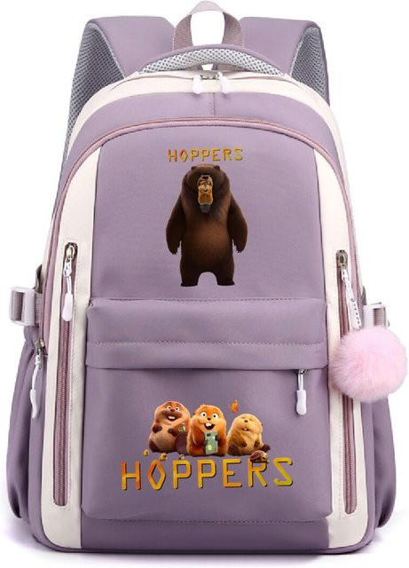 3-teiliges Schulrucksack-Set aus Oxford-Stoff in Lila mit Schultasche und Federmäppchen - Bild 1