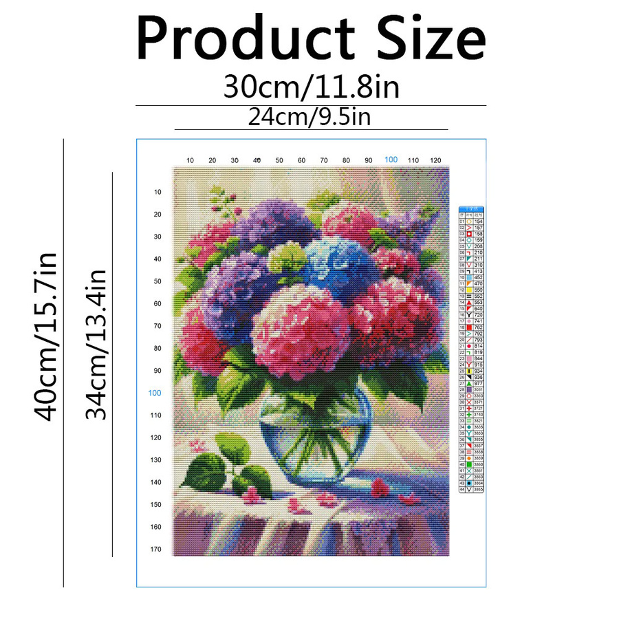 Evershine Kreuzstich-Set Hortensien in Multicolour, Stickerei für Handarbeit, B/H: 30 x 30 cm - Bild 2