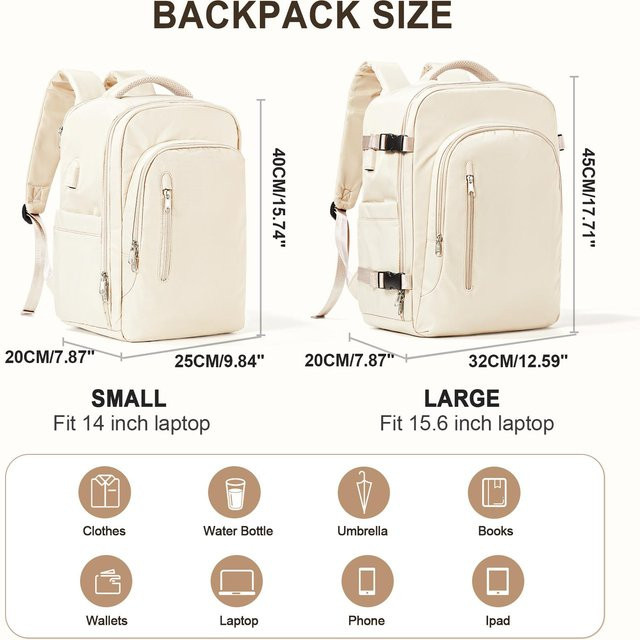 Weft Reise Rucksack mit Laptopfach für 15,6 Zoll in Beige - Bild 1