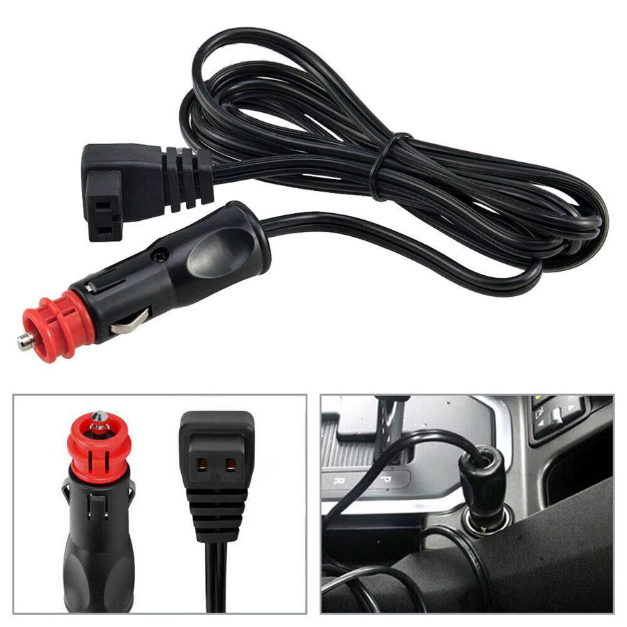 12V DC Stromkabel mit Zigarettenanzünder-Stecker für Auto-Kühlschränke und Gefrierschränke wie Waeco CF25 CF35 CF40 CF50, Schwarz, Länge: 2 m - Bild 2