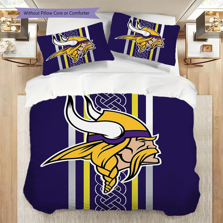 Manus Home Minnesota Vikings Bettwäsche Set mit Bettbezug und 2 Kissenbezügen, Multicolor, B/H: 240 x 220 cm - Bild 4