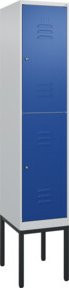 C+P Doppelstock-Spind Classic PLUS Gestell mit 1 Abteil und Zylinderschloss in Enzianblau, H x B x T: 212 x 40 x 50 cm - Bild 1