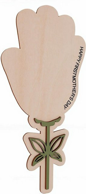 TOMTOP JMS Blumenplakette aus Holz für Handabdruck als Muttertagsdekoration in Mehrfarbig - Bild 1