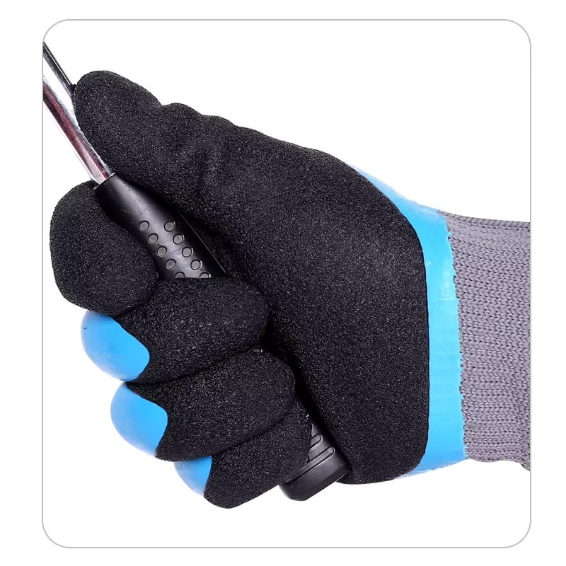 ELESESAFE Arbeitshandschuhe in Lila, wasserdichte und warme Sicherheitshandschuhe mit Doppel-Latex-Beschichtung und Anti-Rutsch-Funktion - Bild 6