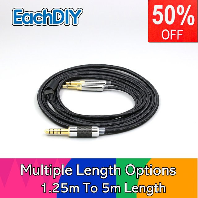 Hifiman Superweiches Nylon-OFC-Kabel für Kopfhörer in Schwarz - Bild 1