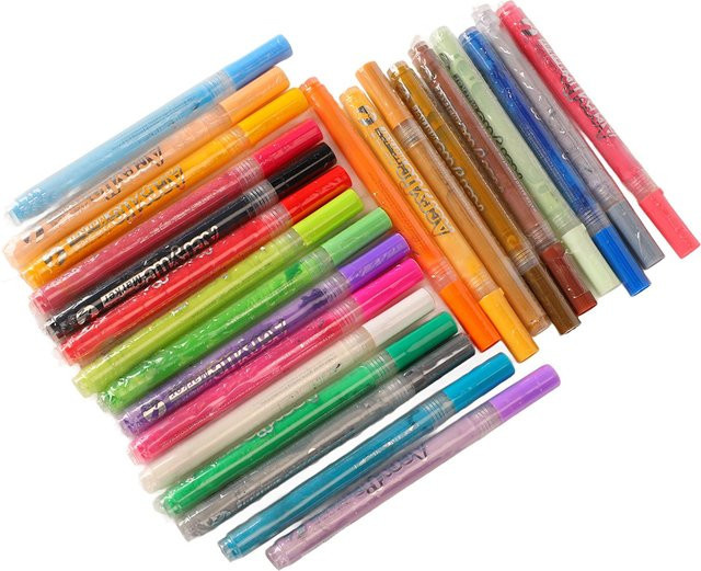 GoolRC Acrylstift Set mit 24 Farben, permanente und wasserfeste Aquarell Marker in Orange und Multicolour - Bild 1