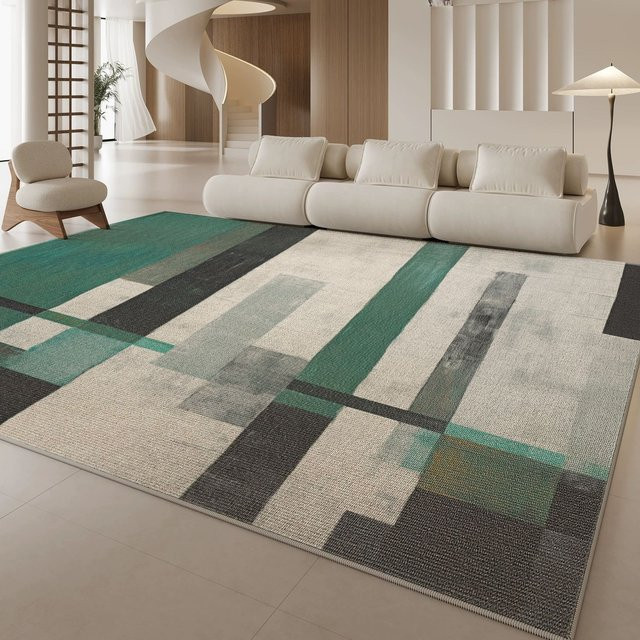 VIKAMA Moderner Loop-Pile-Teppich in Multicolour, abstrakter nordischer Luxus-Teppich für Wohnzimmer und Schlafzimmer, B/T: 160 x 80 cm - Bild 1