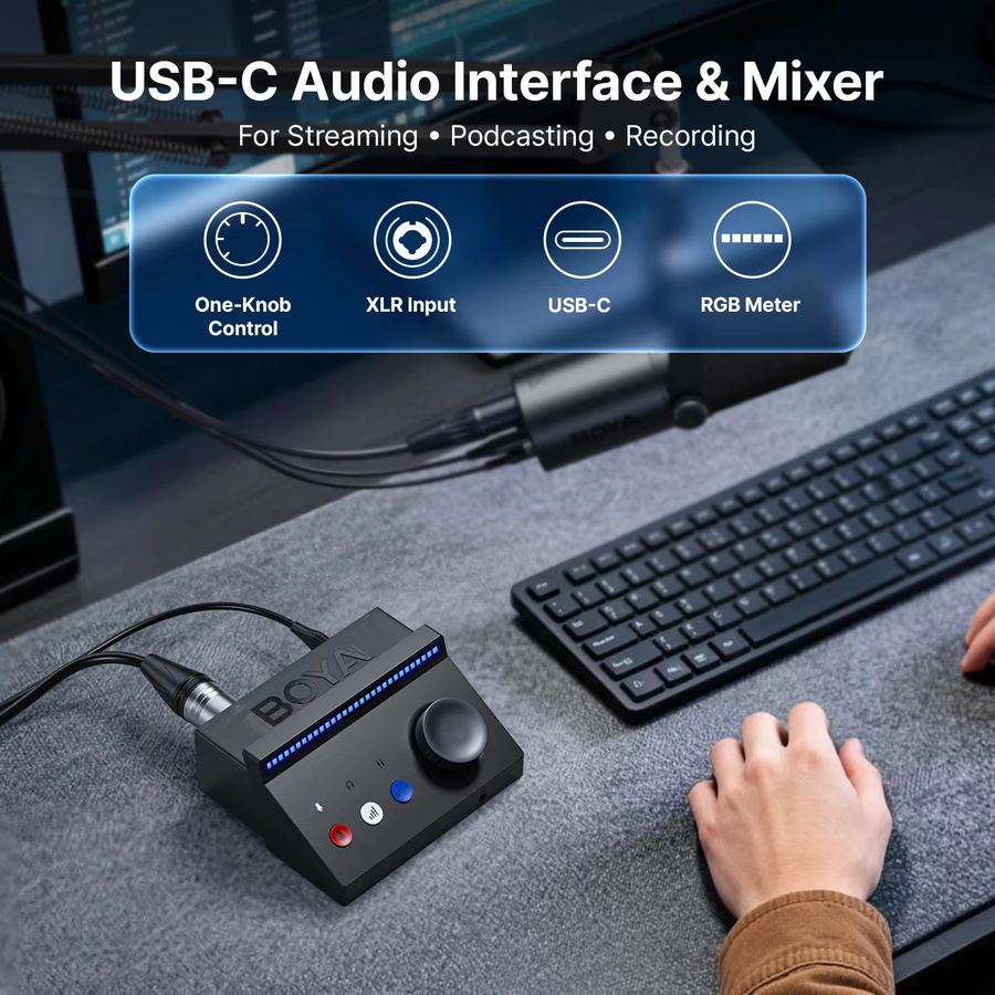 BOYA Caster X1 Professioneller Audio-Mixer Mehrkanal-Soundkarte und Podcast-Konsole für Live-Streaming-Aufnahmen in Schwarz oder Weiß - Bild 2