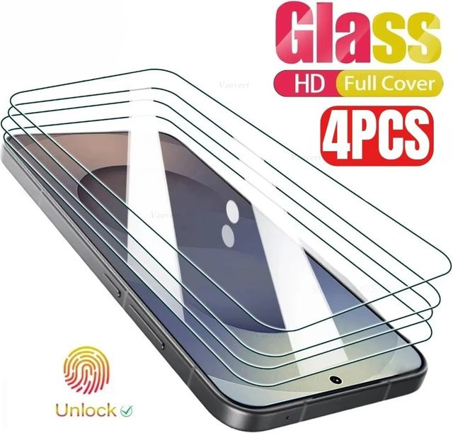 4er-Pack Premium Displayschutz aus gehärtetem Glas für Samsung Galaxy S25 FE S24 S21 S20 FE A56 A55 A54 A53 A17 A07 A52 A16 A15 A06 in Transparent - Bild 1