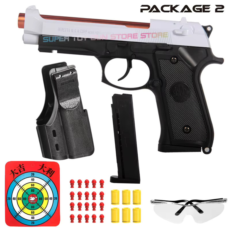 M9A3 Pistole, mit weichen Kugeln, Blowback, Schwarz - Bild 4