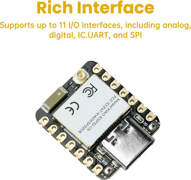 Aideepen ESP32-C6 WiFi Bluetooth Entwicklungsplatine mit Dual-RISC-V-Kernen und USB-C Schnittstelle in Schwarz - Bild 1