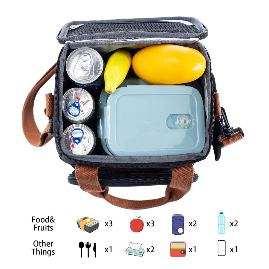 Isolierte Lunchtasche von The Bags Family als große Picknick-Kühltasche in Dunkelgrau mit verstellbarem Schultergurt - Bild 3