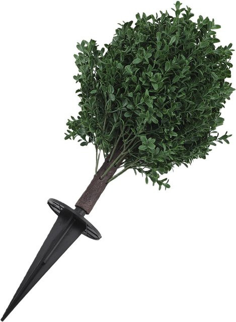 2er Set künstliche Buchsbaumkugeln in Grün mit Erdspießen für Garten, Terrasse und Innenbereich - Bild 1