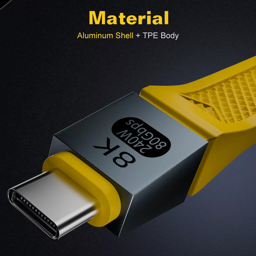 UGOURD Thunderbolt 5 USB4 2.0 Typ-C Kabel mit 80Gbps und 120Gbps Modus, unterstützt 240W PD, kompatibel mit Thunderbolt 4 und 3 - Bild 3