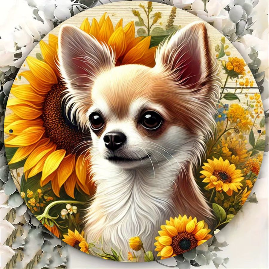 Rundes Metallschild mit Chihuahua-Hund von Potdemiel, Durchmesser: 20,3 cm - Bild 5