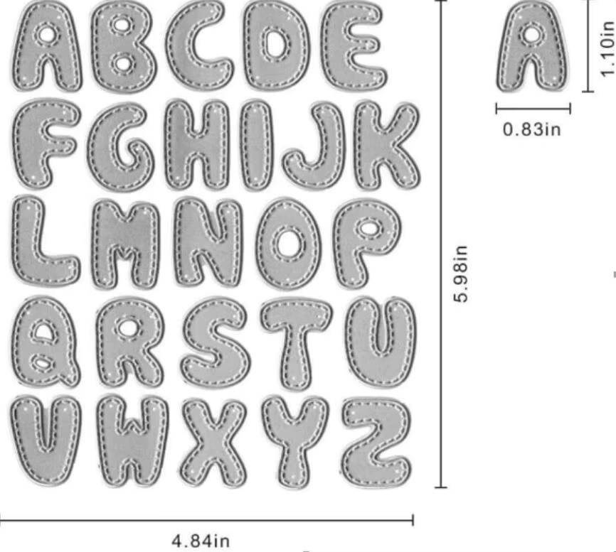 Metall Stanzform Brief Schablone in Silber für Scrapbooking und Bastelarbeiten - Bild 2
