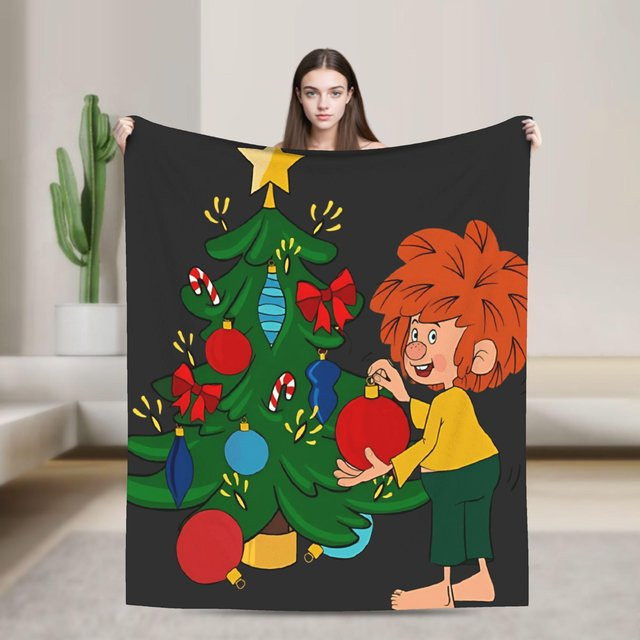 P-Pumuckl Flanell-Decke aus Polyester, weiche Überwurfdecke für Sofa und Picknick, Mehrfarbig, B/T: 150 x 200 cm - Bild 1