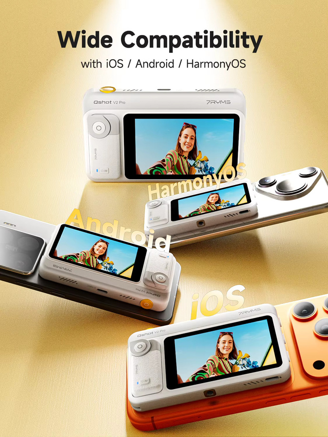 7RYMS Qshot V2 Pro Kabelloser Magnetischer Selfie-Monitor mit 3,1-Zoll-Display und Lautsprecher-Fernbedienung für Smartphone Vlog Streaming TikTok in Blau oder Weiß - Bild 4