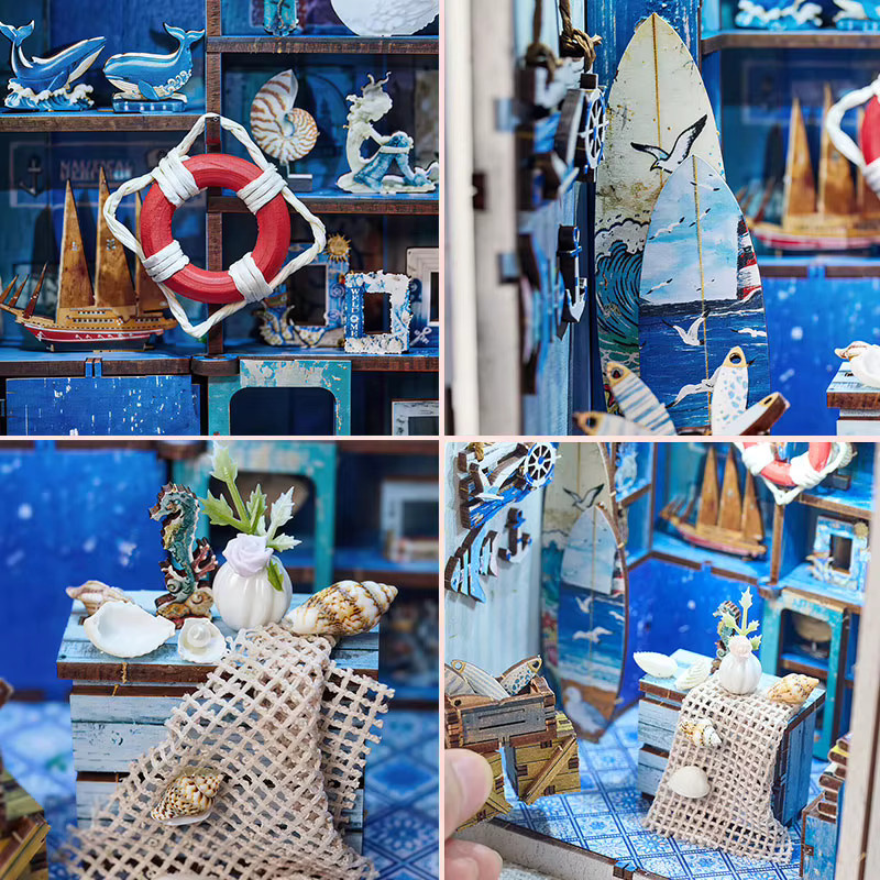 zuuton DIY Miniatur-Puppenhaus-Set, 3D Holzpuzzle Landhaus-Modell, mit LED-Beleuchtung, ab 14 Jahren - Bild 4