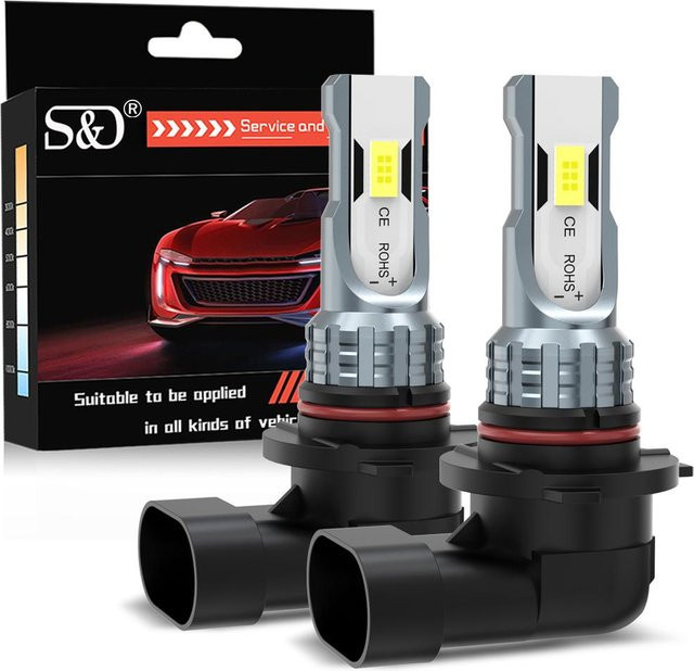 2 Stück LED Nebel- und Tagfahrlichtbirnen H11 H8 H9 H4 H7 9005 HB3 9006 HB4 CSP in Weiß 6000K - Bild 1