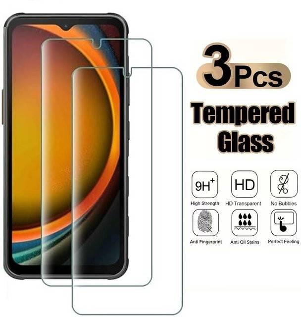 3er-Pack Displayschutzfolie aus gehärtetem Glas für Samsung Galaxy XCover 7, XCover 6 Pro und XCover 5, transparent - Bild 1