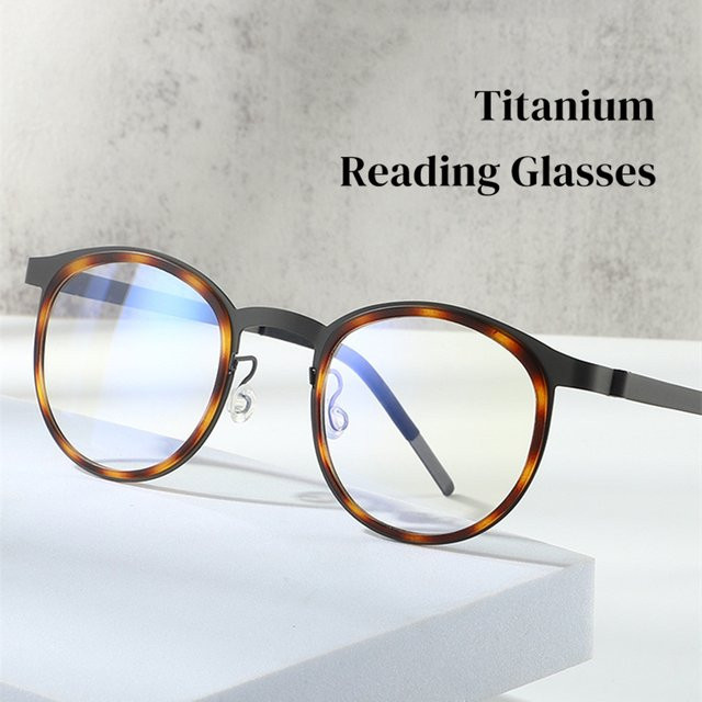 KOCOLIOR Lesebrille, oval, Vollrand, Titan, braun, Unisex - Bild 1