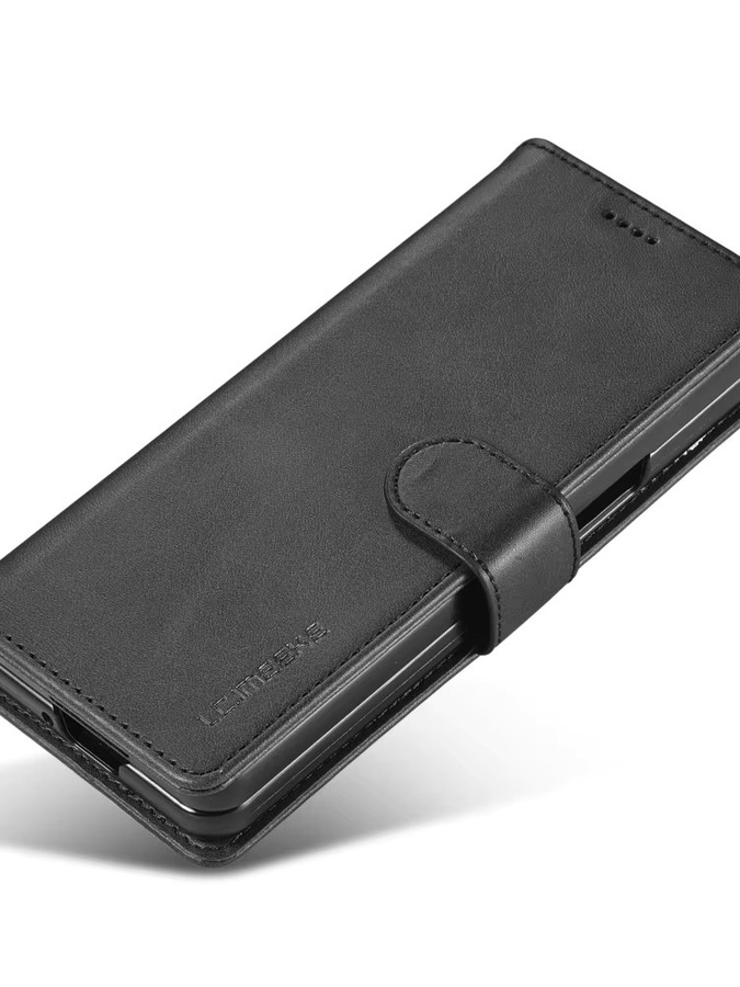 Luxuriöse Leder-Handyhülle für Samsung Galaxy Z Fold 7, 6, 5, 4, 3 in Schwarz mit Karten-Business-Halter und schlankem Design - Bild 3