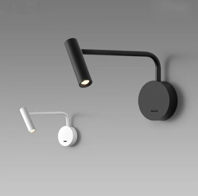 JOYINLED LED Wandleuchte aus Aluminium in Schwarz als Arbeits- und Leseleuchte mit warmweißem Licht (3000K, 3W) - Bild 1