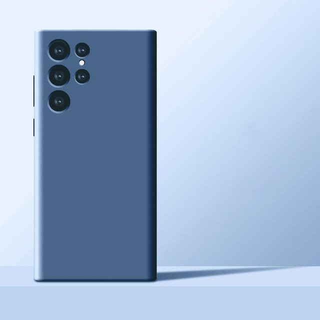 Stoßfeste Flüssigsilikonhülle für Samsung Galaxy S24 S23 S22 S21 S20 S10 Ultra Plus Fe Note 20 Ultra in Dunkelblau - Bild 1