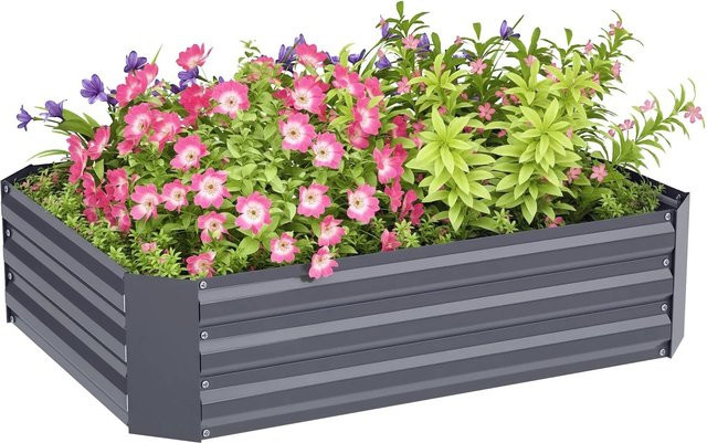 Outsunny Hochbeet aus Stahl in Dunkelgrau, B/T/H: 120 x 90 x 30 cm - Bild 1