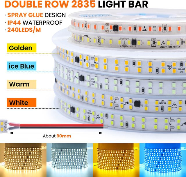 KISUFU RGB LED-Streifen mit 9 Farben, IP55 wasserfest, selbstklebend, AC 230V für die Home-Beleuchtung, Multicolor und Weiß - Bild 1