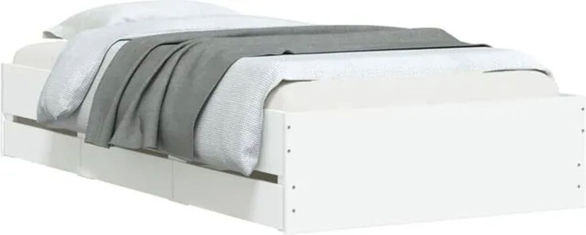 Vidaxl Funktionsbett mit Schubladen aus Holzwerkstoff in Weiß, B/T/H: 100 x 200 cm - Bild 1