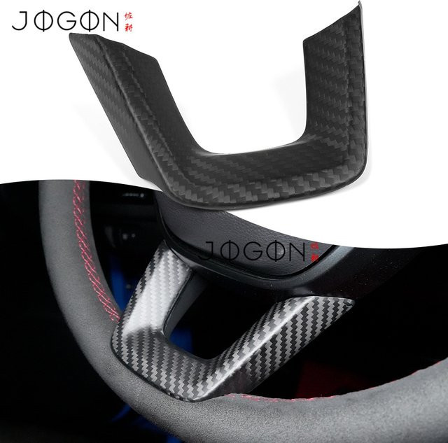 JOGON Carbon-Faser Lenkrad Zierleiste U-Form für Honda Civic Type R 11. Generation FL5, Schwarz - Bild 1