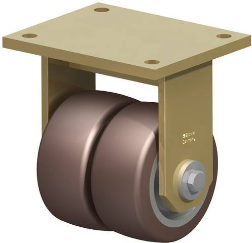 Blickle Doppel-Bockrolle BSD-GB 128K in Silber und Braun mit 125 mm Rad-Durchmesser und einer Tragfähigkeit von max. 1500 kg - Bild 1