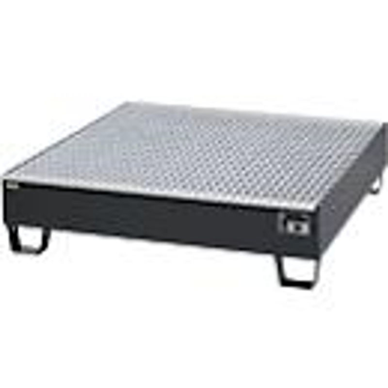 Auffangwanne Schäfer Shop Pure 4/200 aus Stahl mit verzinktem Gitterrost, anthrazit RAL 7016, unterfahrbar, B: 1200 mm, T: 1200 mm, H: 290 mm - Bild 3