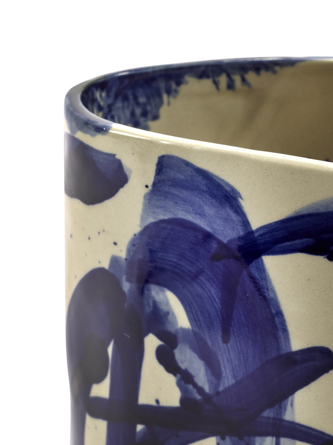 Serax Sophia Vase aus Steinzeug in Blau mit organischen Silhouetten für Schnittblumen - Bild 2