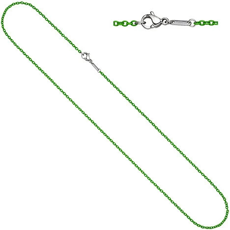 Colfem Rundankerkette Edelstahl, grün lackiert, 42 cm, Unisex - Bild 1