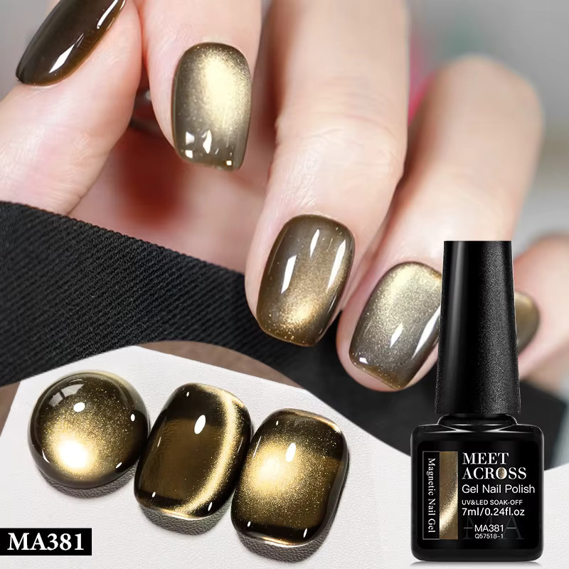 MEET ACROSS Nagelgel, goldenes Magnet-Set, 7 ml, Unisex - Bild 3