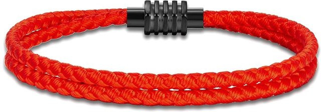 Armband, Roter Faden, Edelstahl, Schwarz, Magnetverschluss, 23cm, Unisex - Bild 1