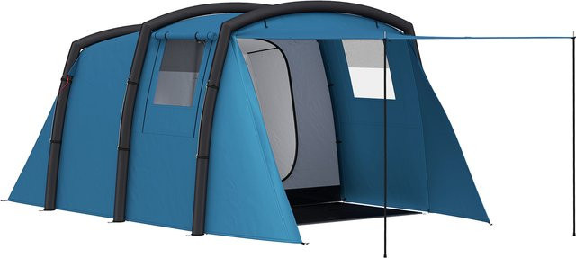 Outsunny Aufblasbares Campingzelt für 3-6 Personen, Winddichtes Outdoor Tunnelzelt mit UV50+ Schutz und Bodenplane für Glamping und Familienausflüge - Bild 1
