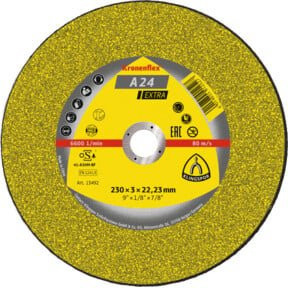 Klingspor A 24 EX Trennscheibe für Metall Gelb Durchmesser: 230 mm, Dicke: 3 mm, Bohrung: 22,23 mm - Bild 1